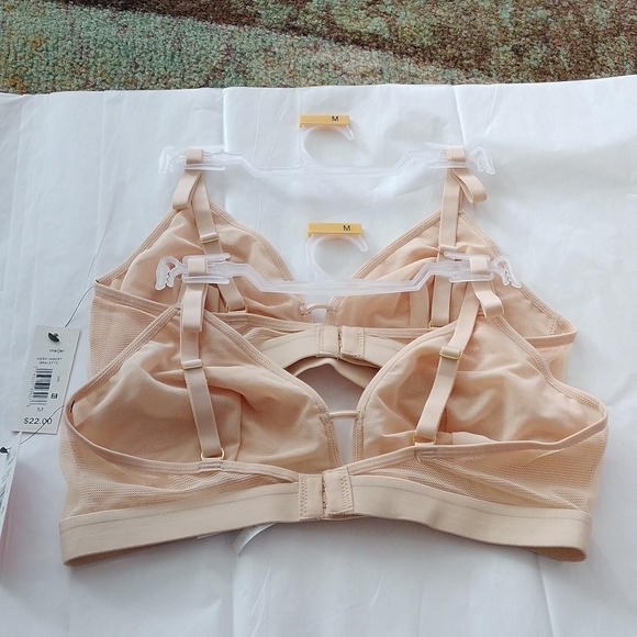 blake & co. Mesh Insert Bralettes, Toasted Almond, Size Medium, Set of 2 - Picture 8 of 14